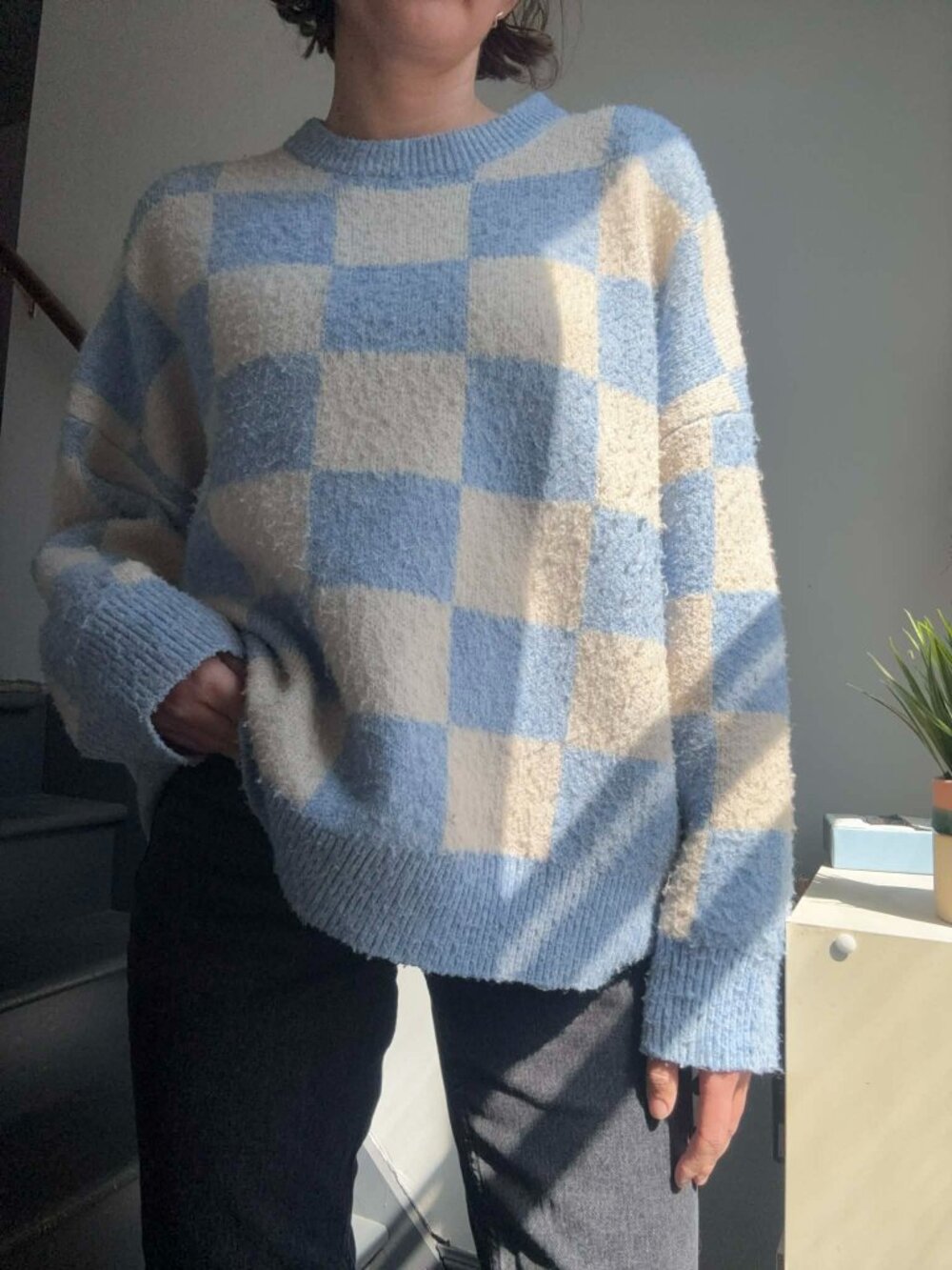 Oak + Fort Crewneck Sweater - Checkered